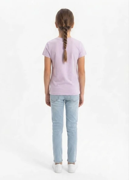 Kız Çocuk Mor T-Shirt - Resim 3