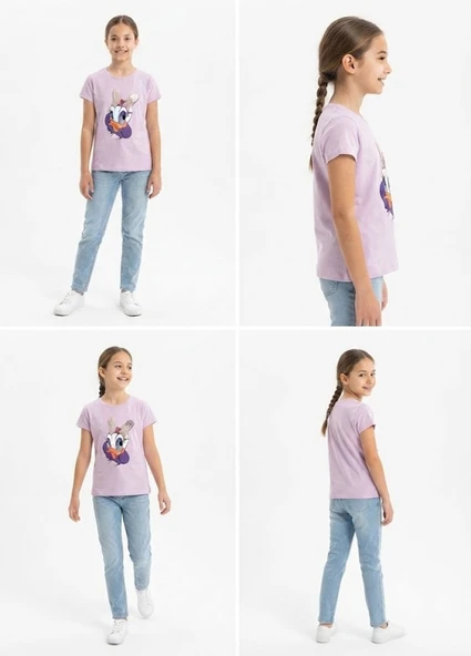 Kız Çocuk Mor T-Shirt - Resim 4