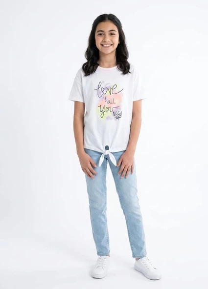 Kız Çocuk Beyaz T-Shirt ürün görseli 1