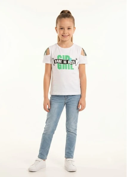 Kız Çocuk Beyaz T-Shirt ürün görseli 1