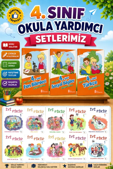 4.Sınıf Çıtır Çıtır Türkçe + Fen Bilimleri + Sosyal Bilgiler + İyi Fikir Hikaye Seti ürün görseli 1