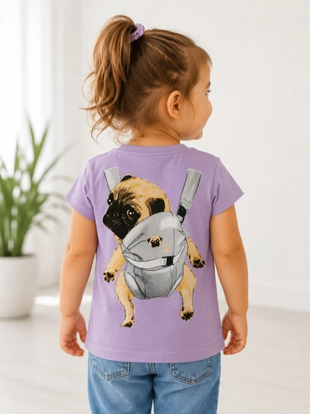 Kız Çocuk Mor T-Shirt - Resim 3