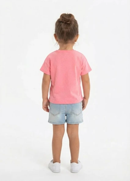 Kız Çocuk Pembe T-Shirt - Resim 3