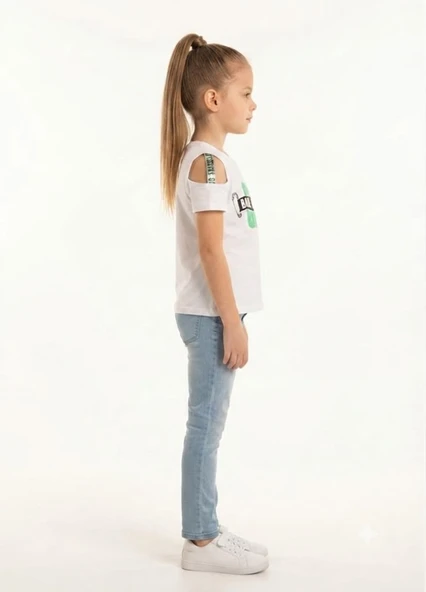Kız Çocuk Beyaz T-Shirt - Resim 2