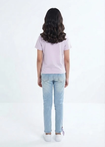 Kız Çocuk Mor T-Shirt - Resim 3