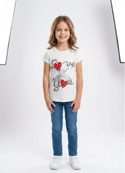 Kız Çocuk Beyaz T-Shirt ürün görseli 1