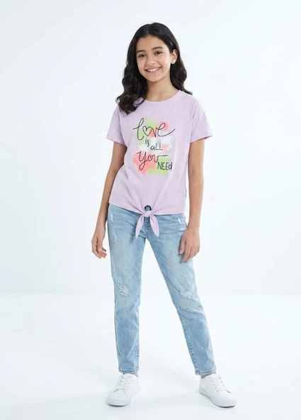 Kız Çocuk Mor T-Shirt ürün görseli 1