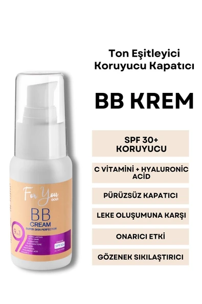 For You Gold Spf 30+ Ton Eşitleyici, Koruyucu Ve Kapatıcı Bb Krem ürün görseli 1