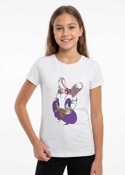 Kız Çocuk Beyaz T-Shirt ürün görseli 1