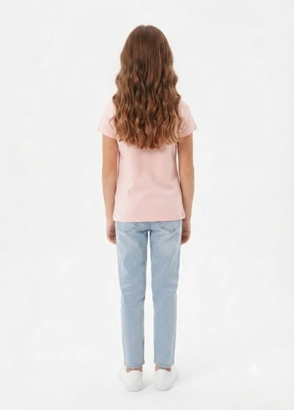 Kız Çocuk Pembe T-Shirt - Resim 3