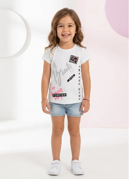 Kız Çocuk Beyaz T-Shirt ürün görseli 1