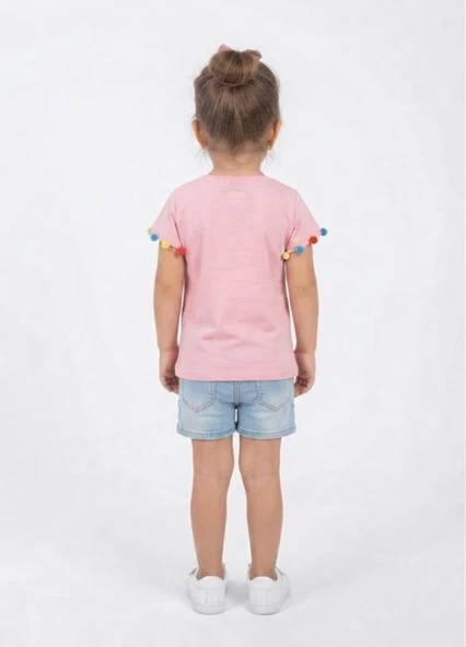 Kız Çocuk Pembe T-Shirt - Resim 3