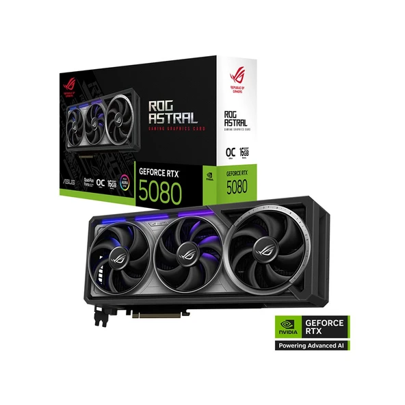 ASUS ROG Astral GeForce RTX 5080 16GB GDDR7 OC Edition ARGB 256 bit DLSS 4 NVIDIA Ekran Kartı ürün görseli 1