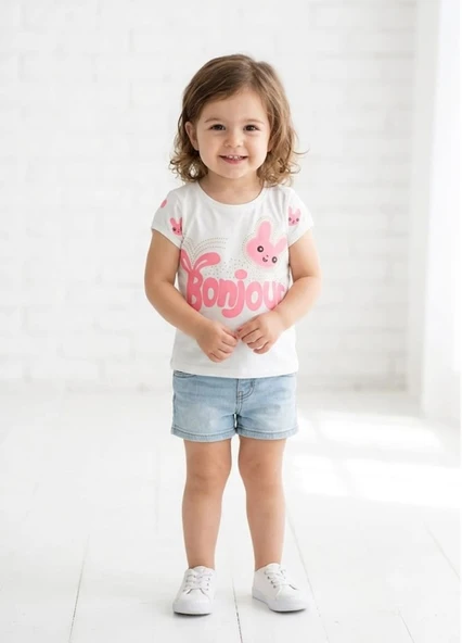 Kız Çocuk Beyaz T-Shirt ürün görseli 1