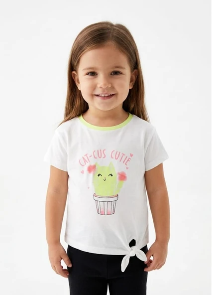 Kız Çocuk Beyaz T-Shirt ürün görseli 1
