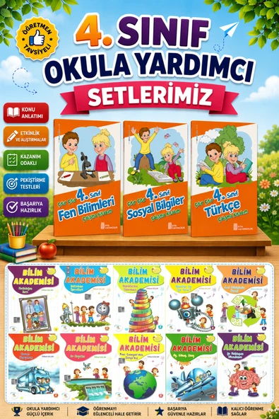 4.Sınıf Çıtır Çıtır Türkçe + Fen Bilimleri + Sosyal Bilgiler + Bilim Akademisi Hikaye Seti ürün görseli 1
