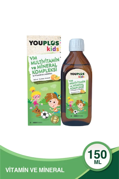 Youplus Kids VM Multivitamin ve Mineral Kompleksi 150 ml ürün görseli 1