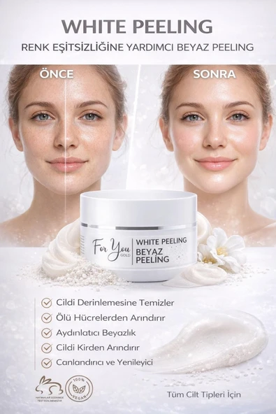 For You Gold White Peeling | Yüz ve Vücut Peeling | Pirinç Peeling | Arındırıcı, Cilt Yenileyici Bakım 100 ml ürün görseli 1