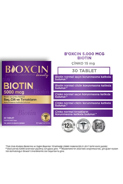 Bioxcin Biotin 5000 mcg 30 Tablet 2 Adet - Resim 3