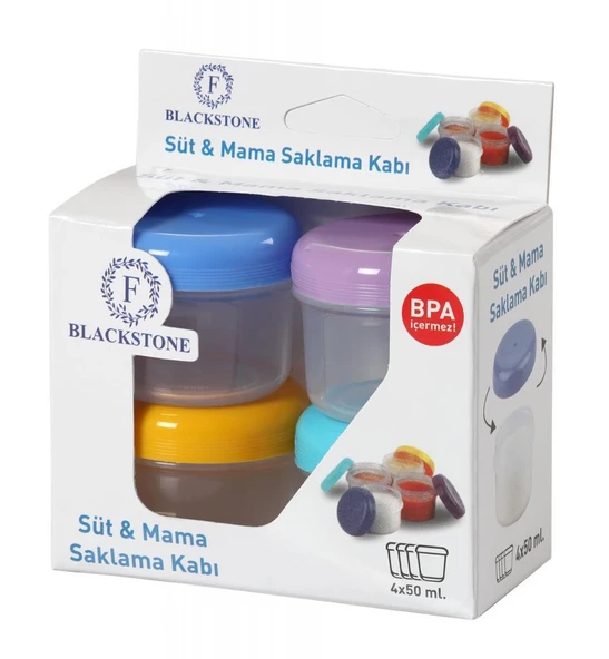Anne Bebek Süt ve Mama Saklama Kabı Dörtlü Mini Set ürün görseli 1