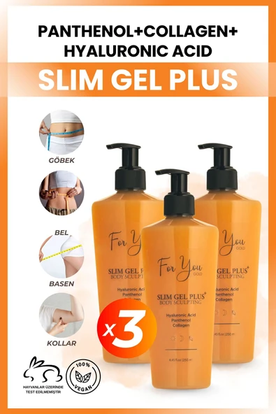 For You Gold Slim Jel Plus Selülit Ve Çatlak Karşıtı Kolajen Destekli Incelmeye Yardımcı, Sıkılaştırıcı (3ad) ürün görseli 1