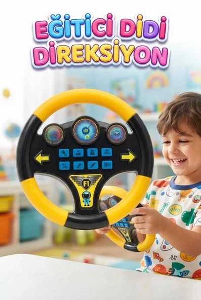 Eğitici Sesli Direksiyon – Minik Sürücülerin Eğlenceli Yol Arkadaşı! ürün görseli 1