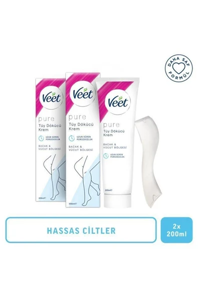 Veet Pure Tüy Dökücü Krem Hassas Cilt 200 ml 2 Adet ürün görseli 1