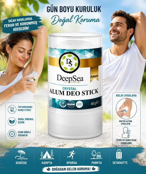 DeepSea Tuz Taşı Kristal Doğal Tuz Içeren Alum Deo Stick 60 Gr ürün görseli 1