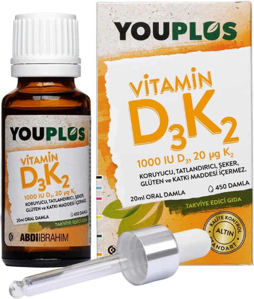 Youplus Vitamin D3 K2 Damla 20 ml - Resim 2