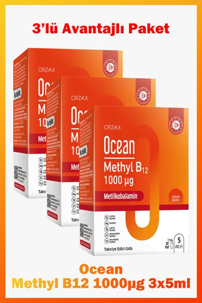 Ocean Methyl B12 Sprey 1000 mg 5 ml 3 Adet ürün görseli 1