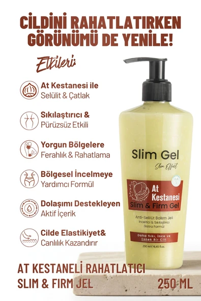 SLİM GEL AT KESTANELİ Sıkılaştırıcı–Selülit Karşıtı–İncelmeye Destek Rahatlatıcı SLIM & FIRM JEL ürün görseli 1
