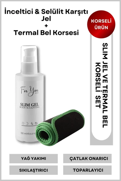 For You Gold Çatlak Ve Selülit Karşıtı Bölgesel Inceltici - Vücut Sıkılaştırıcı 150 Ml Slim Jel+korse ürün görseli 1
