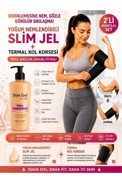 SLİM GEL Collagen İçerikli Yoğun Jel 250 ml ve Termal Kol Korsesi 2'li Set Toparlayıcı ve Sıkılaştırıcı Bakım Desteği ürün görseli 1