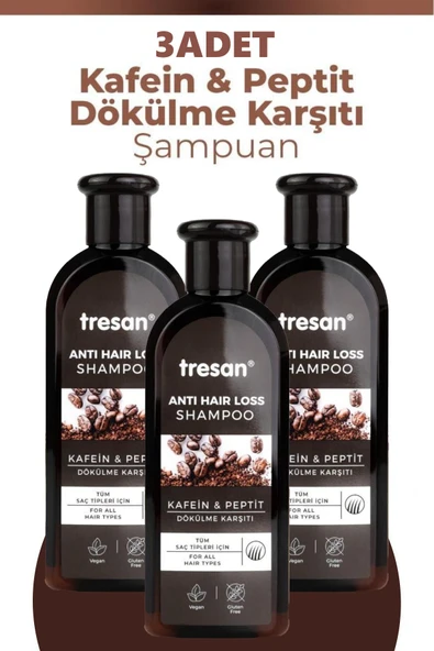 Tresan Kafein Peptit Dökülme Karşıtı Şampuan 300 ml 3 Adet ürün görseli 1