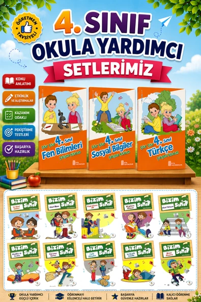 4.Sınıf Çıtır Çıtır Türkçe + Fen Bilimleri + Sosyal Bilgiler + Bizim Sınıf Hikaye Seti ürün görseli 1