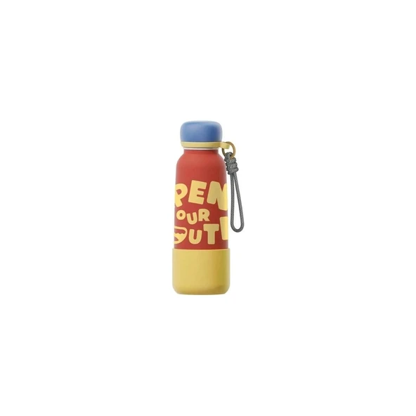 Vagonlife Çelik Pipetli Kullanım Ip El Askılı Matara/termos VGN1105 550ML - Kırmızı ürün görseli 1