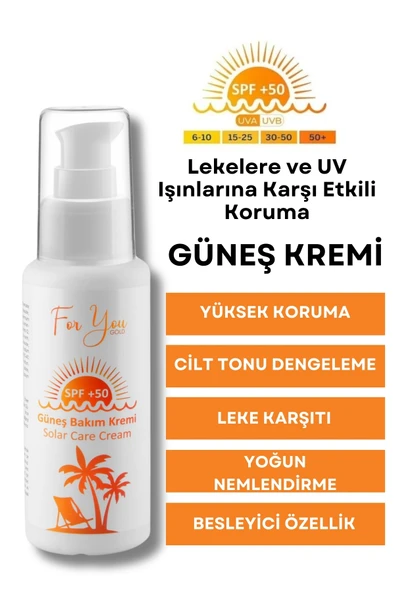 For You Gold Güneş Kremi Leke Karşıtı, Yüksek Korumalı Spf50+ Faktörlü 100 Ml Güneş Kremi ürün görseli 1