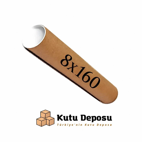 8x160 cm Kapaklı Silindir Postüp Rulo Gönderi Kutusu (5 ADET) ürün görseli 1