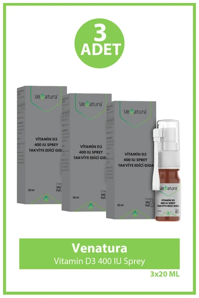 Venatura Vitamin D3 400 IU Sprey 20 ml 3 Adet ürün görseli 1