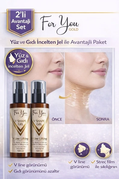 For You Gold Yüz, Boyun, Çene Ve Gıdı Incelmeye Yardımcı, Sıkılaştırıcı, Toparlayıcı Slim Jel (2'li SET) ürün görseli 1