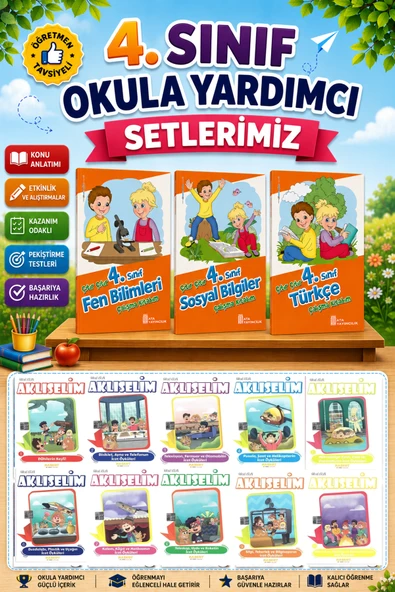 4.Sınıf Çıtır Çıtır Türkçe + Fen Bilimleri + Sosyal Bilgiler + Aklıselim Hikaye Seti ürün görseli 1