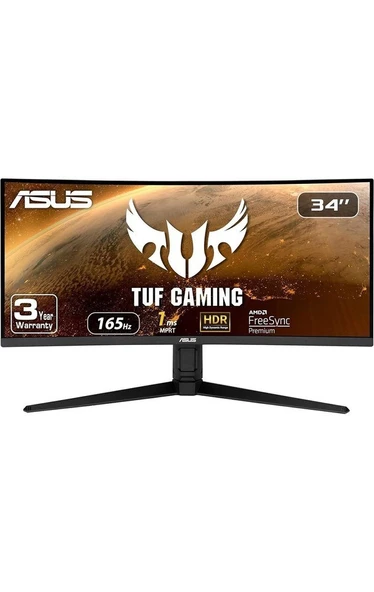 ASUS 34" Kavisli Gaming Monitör 3440x1440 165Hz 1ms VA Panel Boyutları ile Yüksek Çözünürlük ürün görseli 1