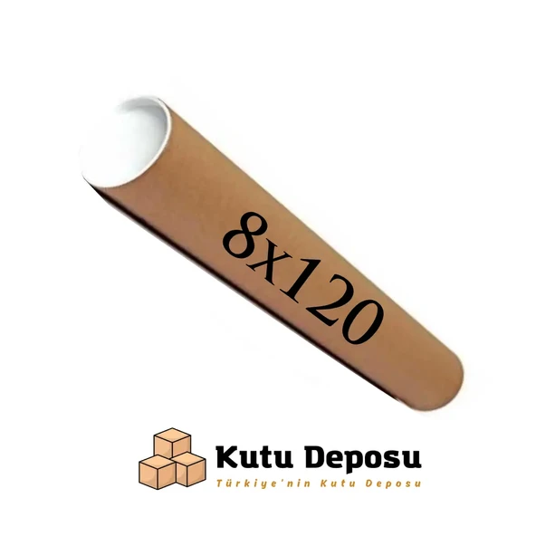 8x120 cm Kapaklı Silindir Postüp Rulo Gönderi Kutusu (10 ADET) ürün görseli 1