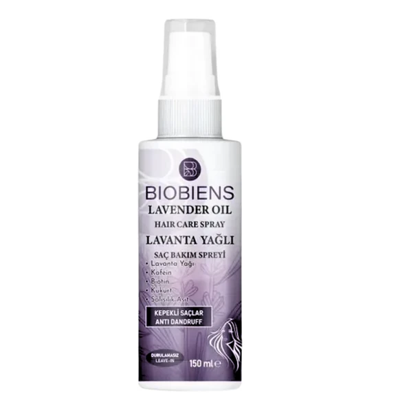 Biobiens Lavanta Yağlı Kepekli Saçlar İçin Durulamasız Saç Bakım Spreyi 150 ml ürün görseli 1