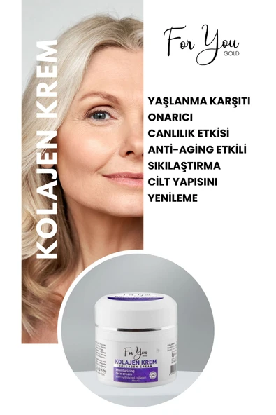 For You Gold Dolgunlaştırıcı, Yaşlanma Ve Kırışıklık Karşıtı Anti-aging Etkili Collagen Cilt Bakım Kremi 50 ml ürün görseli 1