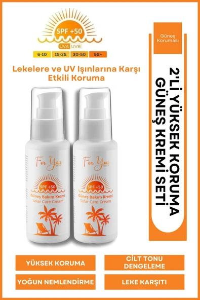 For You Gold Leke Karşıtı, Yüksek Korumalı Spf50+ Faktörlü 100 Ml Güneş Kremi (2 Adet) ürün görseli 1