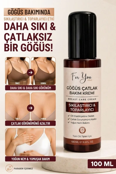 For You Gold Göğüs Çatlak & Sıkılaştırıcı Bakım Kremi, Toparlayıcı Etkili Çatlak Kremi 100 ml ürün görseli 1