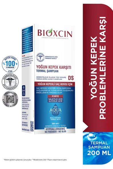 Bioxcin Şampuan Aquathermal DS Yoğun Kepek Karşıtı 200 ml ürün görseli 1