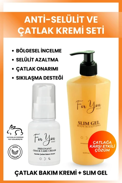 For You Gold Slim Jel (Slim Gel) Selülit Jeli ve Çatlak Oluşumunu Azaltmaya Yardımcı Çatlak Kremi & Çatlak Seti ürün görseli 1