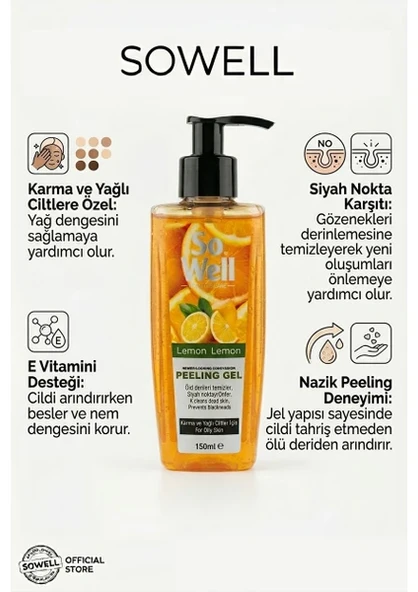 So Well Peeling Gel Lemon 150 ml - Resim 6